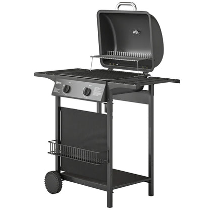 Nancy's Sedrina Gasbarbecue - BBQ - Barbecue op wielen - Thermometer - Tweezone-temperatuurregeling - Zwart