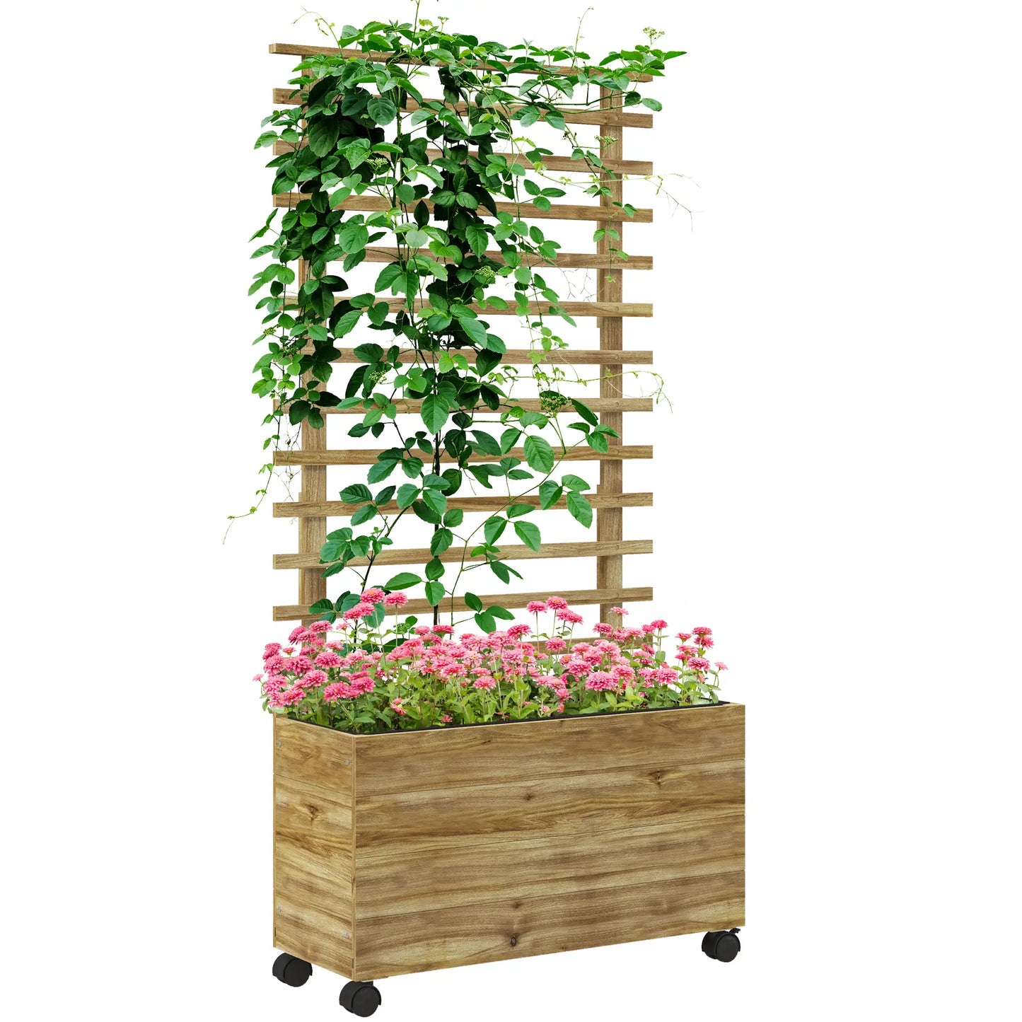 Nancy's Espariz Plantenbak - Plantenrek - Verhoogd Bloembed - Dennenhout - ± 75 x 30 x 155 cm