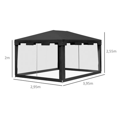 Nancy's Penolope Party tent - Garden tent - Pavilion - Black - ± 400 x 300 cm