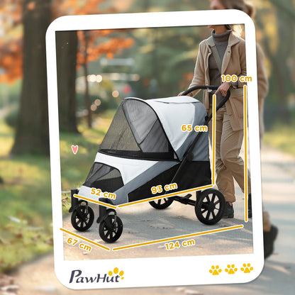 Nancy's Collesalvetti Reiswagen voor Huisdieren - Hondenbuggy - Kattenbuggy - Grijs
