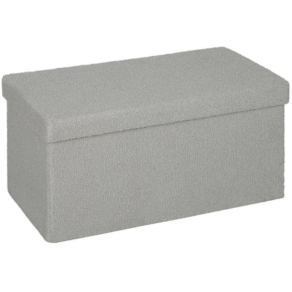 Nancy's Montescudo Opbergbank - Bankje met opbergruimte - Lichtgrijs - Fluweel - ± 75 x 40 x 40 cm