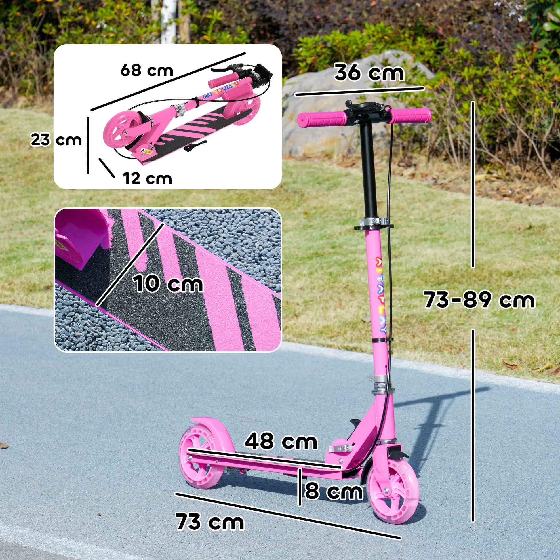 Nancy's Colorno Step - Kinderstep - Verlichte Wielen - Verstelbaar - Roze