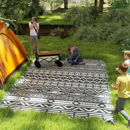 Nancy's Lamelas Buitenkleed - Tuinkleed - Buiten Vloerkleed - Buiten Tapijt - Dubbelzijdig - Grijs / Wit - ± 180 x 275 cm