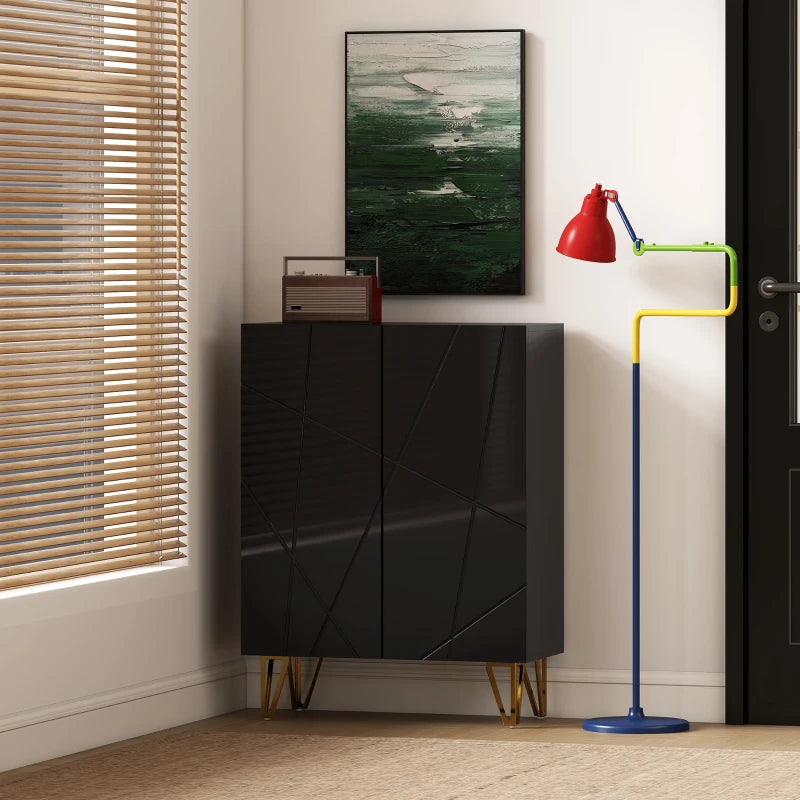 Nancy's Montecchio Schoenenkast - Opbergkast voor Schoenen - Schoenenrek - Zwart - ± 70 x 30 x 95 cm