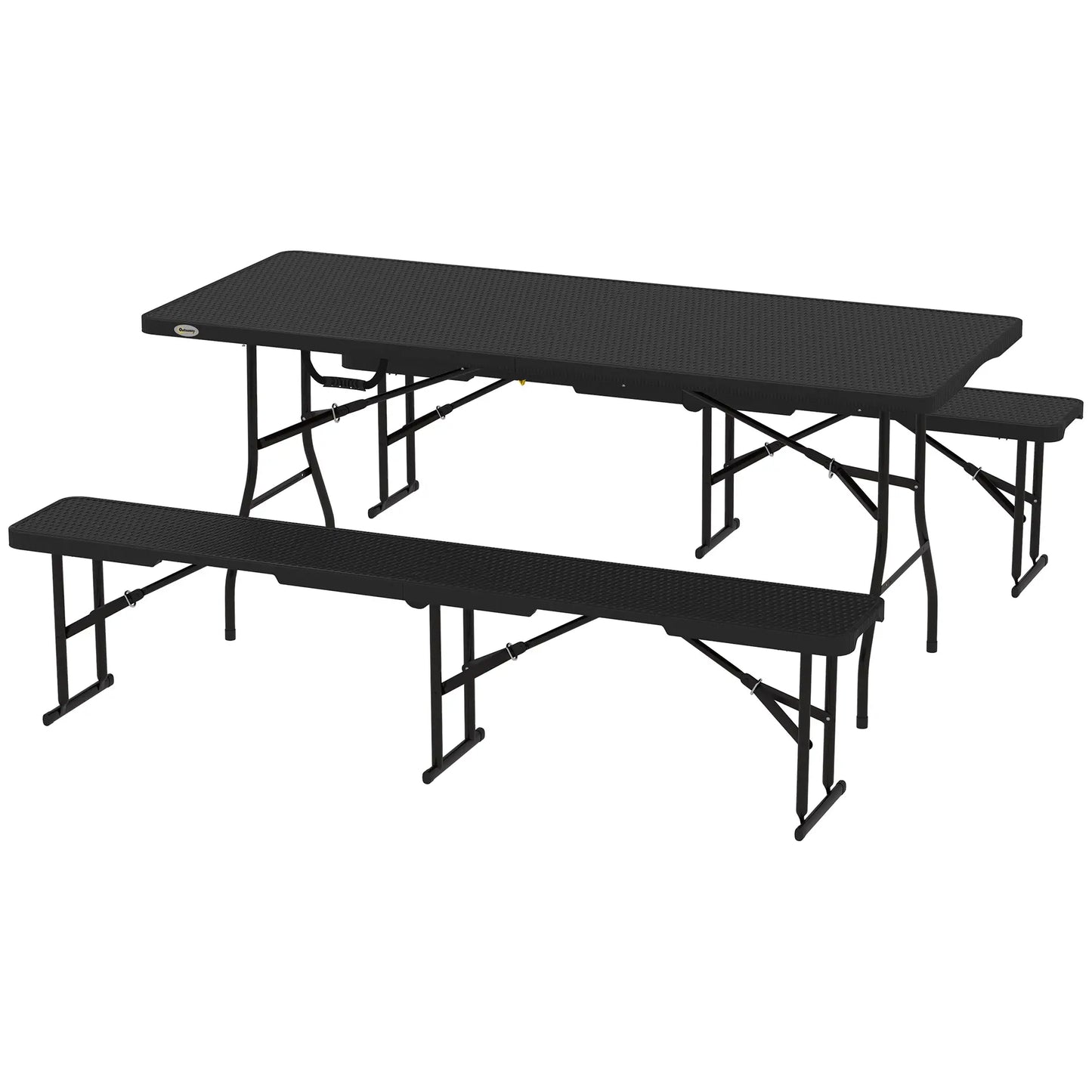 Nancy's Fauglia Picknicktafel - Campingtafel - Inklapbaar - Zwart / Bruin