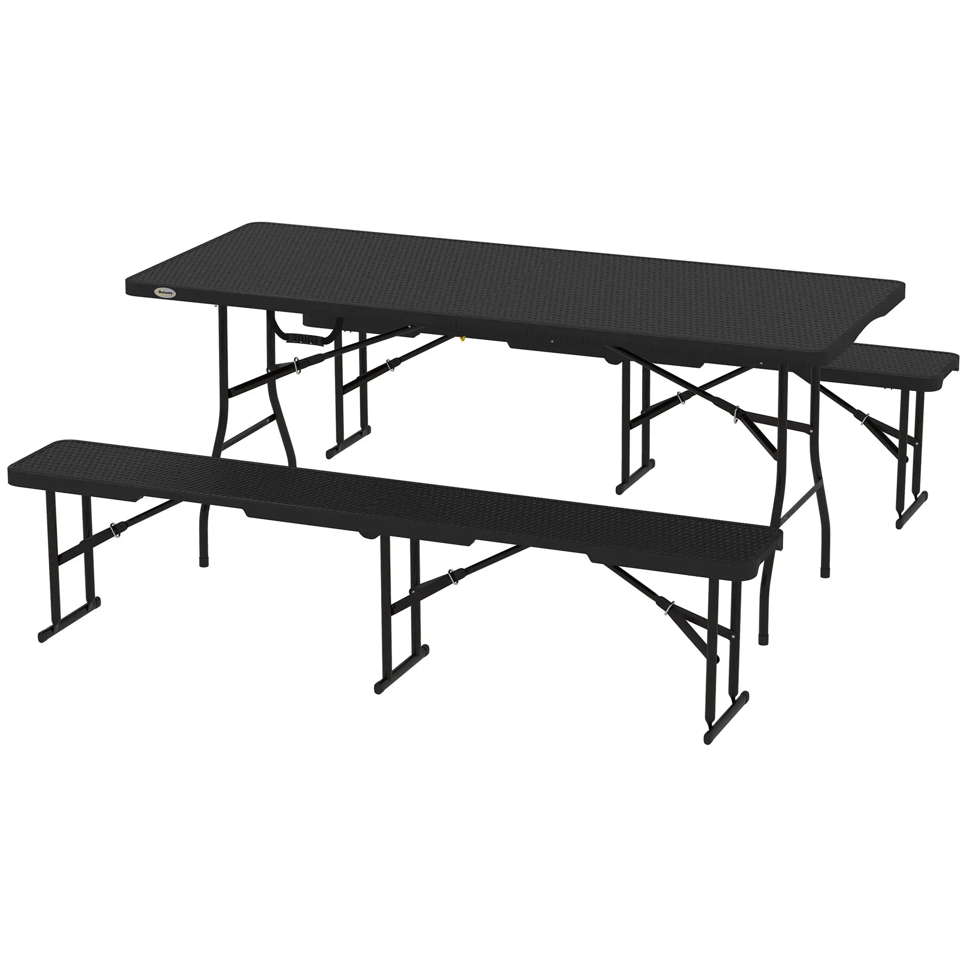 Nancy's Fauglia Picknicktafel - Campingtafel - Inklapbaar - Zwart / Bruin