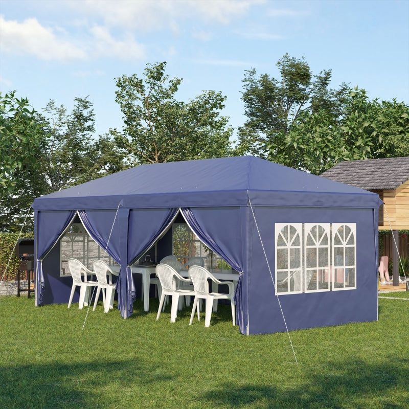 Tente de fête Povalo de Nancy - Pavillon - Tente de jardin - Tente de fête - Bleu - ± 600 x 300 cm