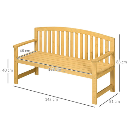 Nancy's Revo Tuinbank - Parkbank - Balkonbank - Houten Bankje - Dennenhout - ± 145 x 50 x 85 cm