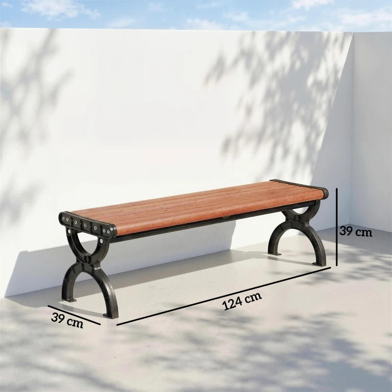 Nancy's Rezzo Tuinbank - Parkbankje - Balkonbank - Hout / Zwart - ± 125 x 40 x 40 cm