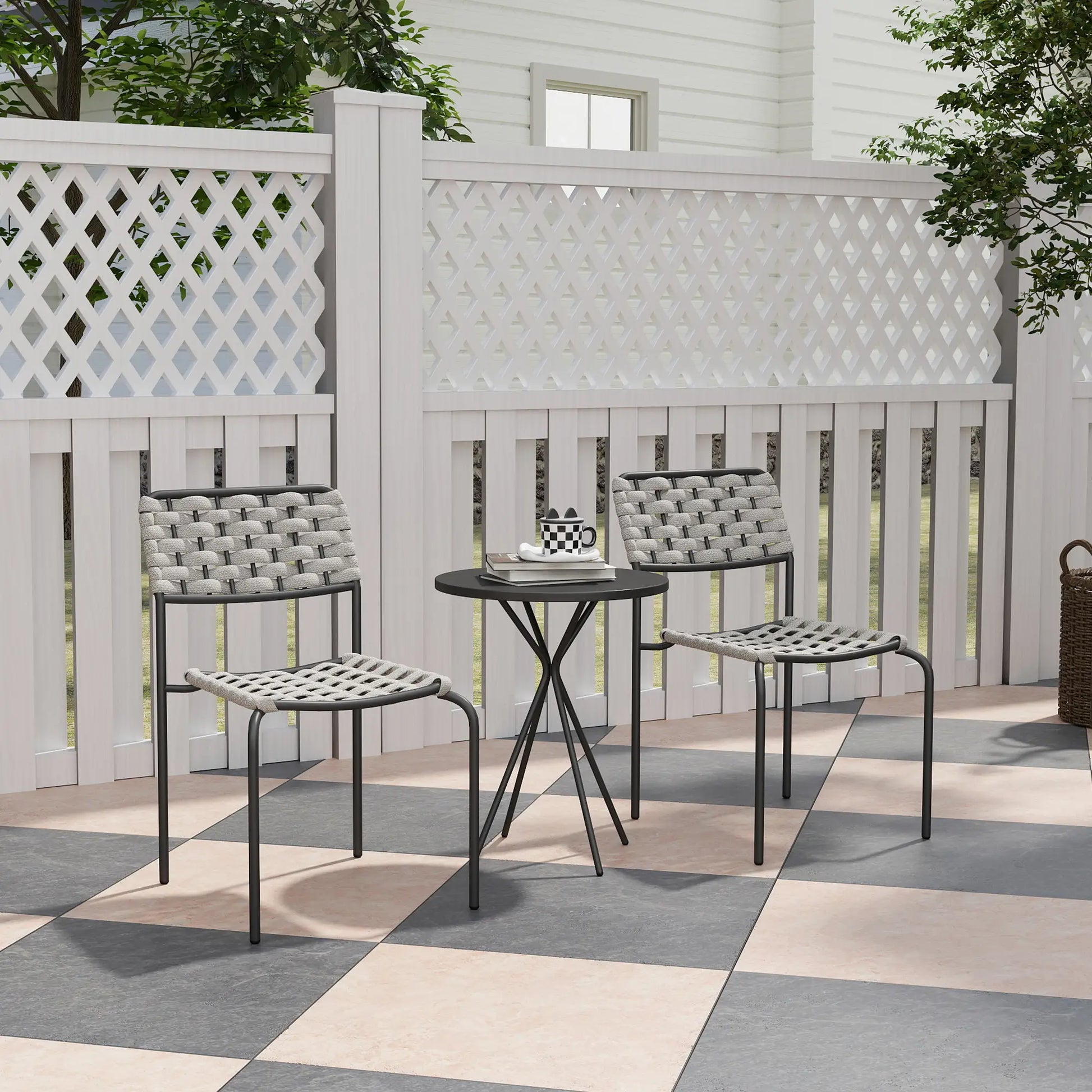 Nancy's Corridonia Bistroset - Tuinset - Balkonset - 3-Delig - Grijs