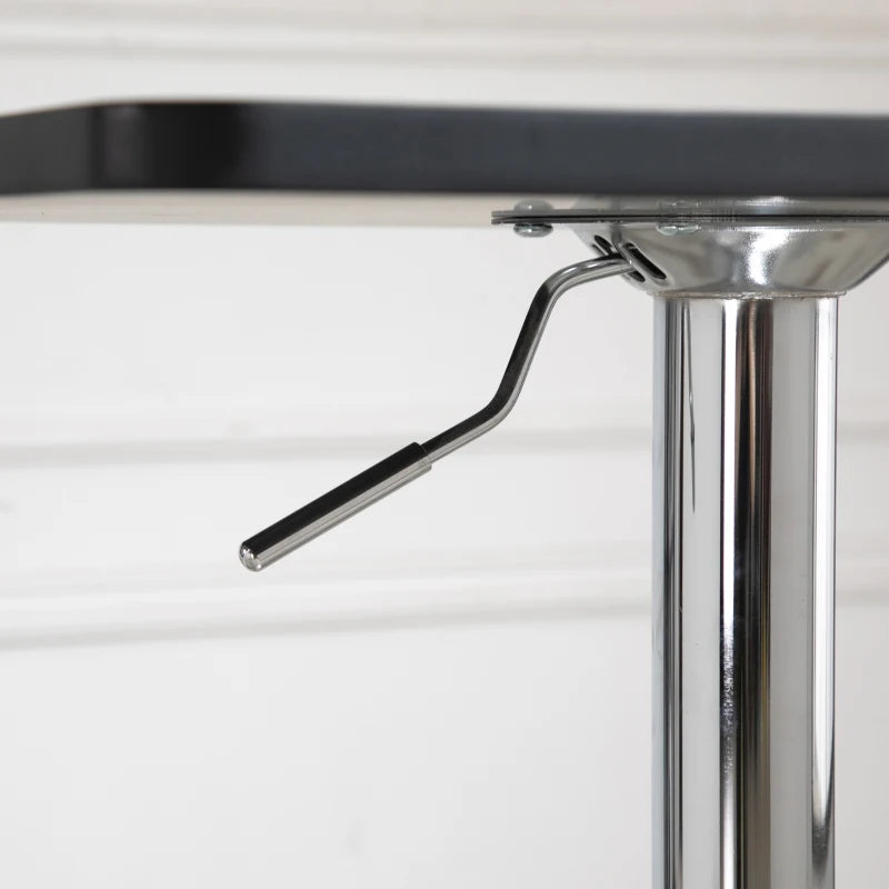 Nancy's Lagares Bartafel - Hoge Tafel - In Hoogte Verstelbaar - Zwart / Zilver - Staal - Ø 60 cm