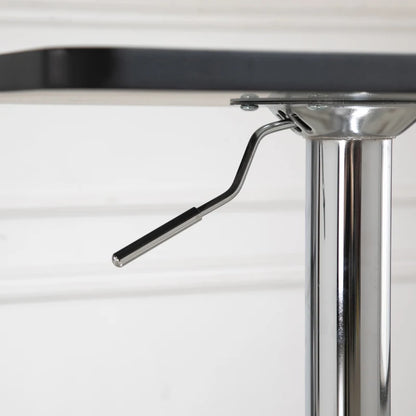 Nancy's Lagares Bartafel - Hoge Tafel - In Hoogte Verstelbaar - Zwart / Zilver - Staal - Ø 60 cm