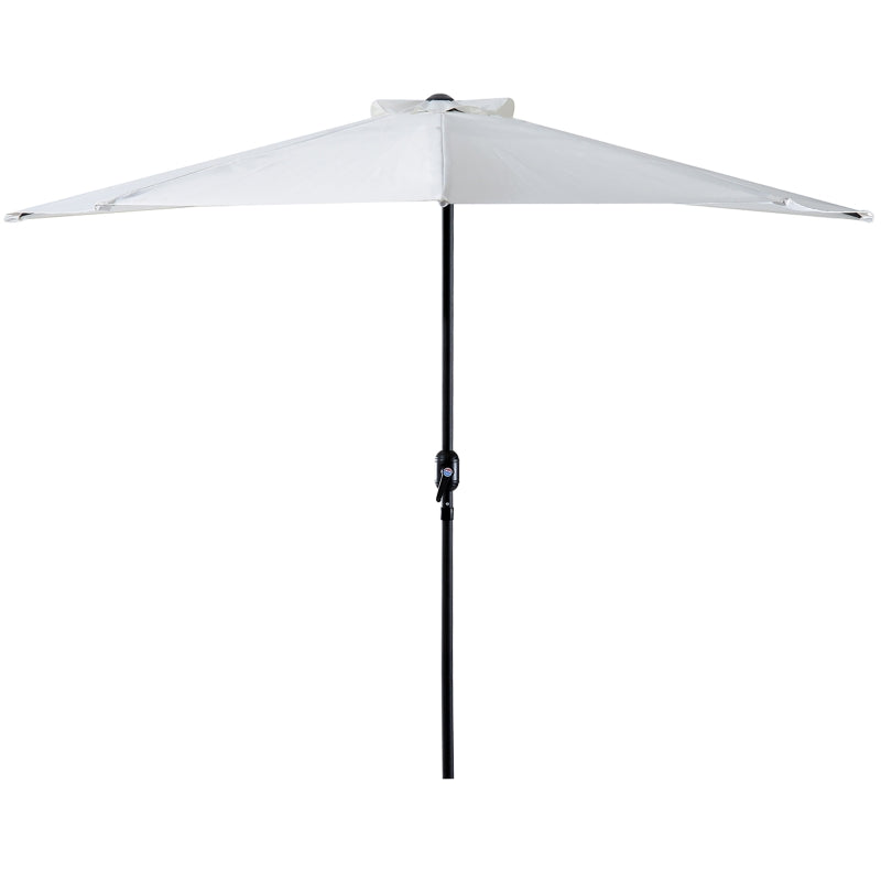 Nancy's Vacaville Parasol - Parasol de jardin - Protection solaire - Demi-rond - Manivelle - Aluminium - Demi-rond - Blanc crème - Noir - ± 300 x 150 cm
