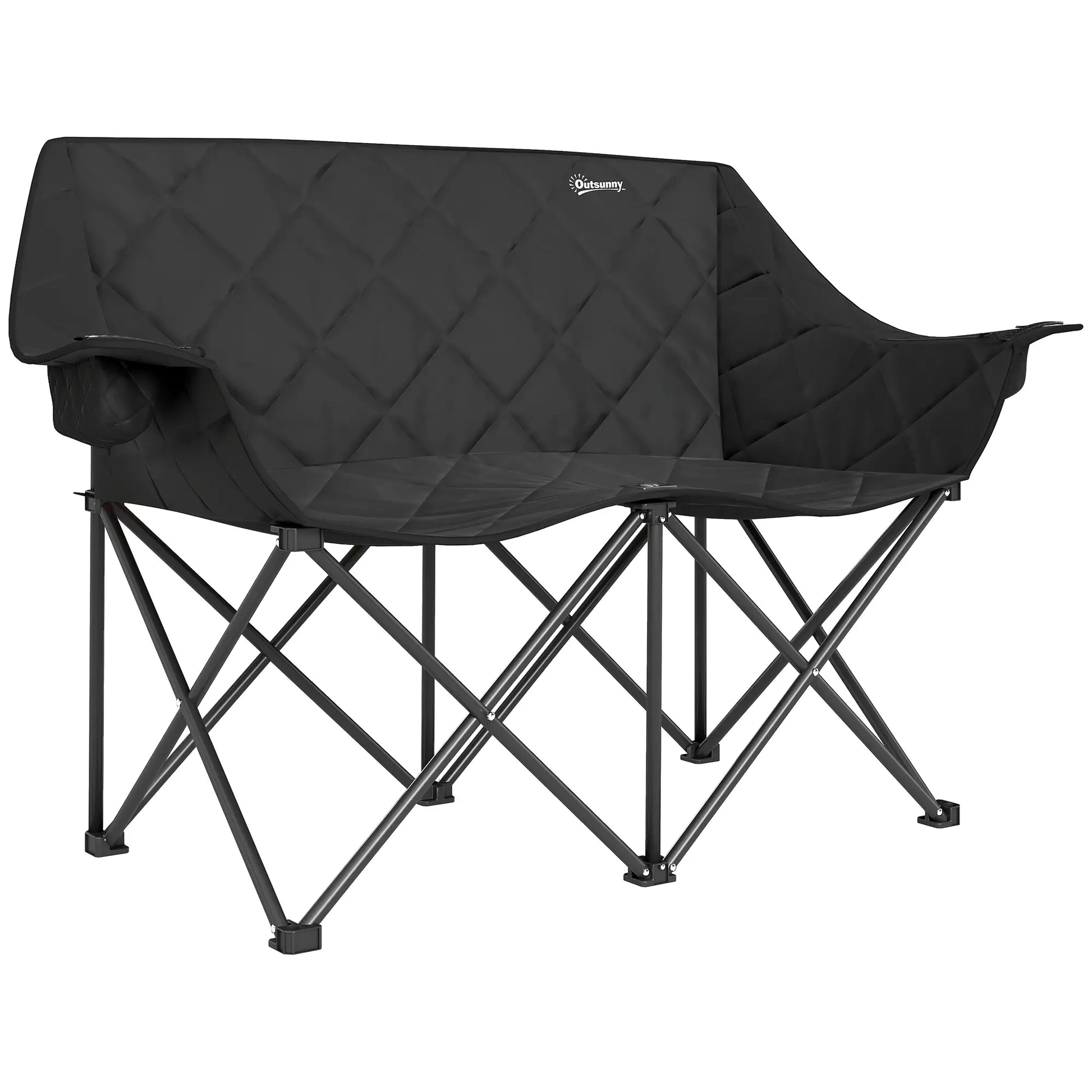 Nancy's Dro Dubbele Campingstoel - Vouwstoel - Visstoel - Zwart