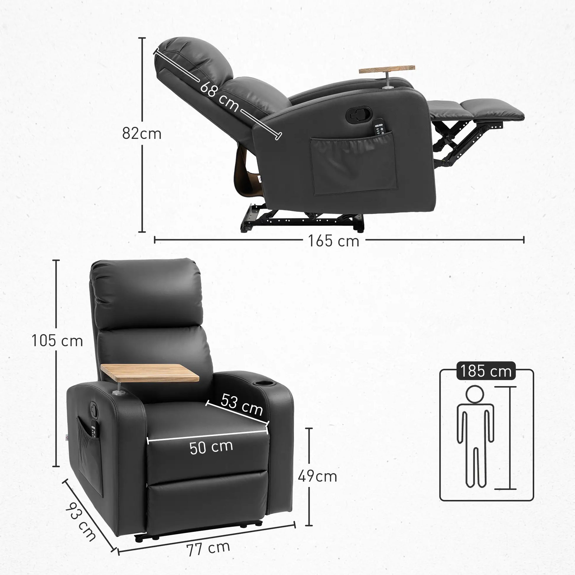 Nancy's Clauzetto Massagestoel - Relaxfauteuil - Loungestoel - Relaxstoel - Zwart