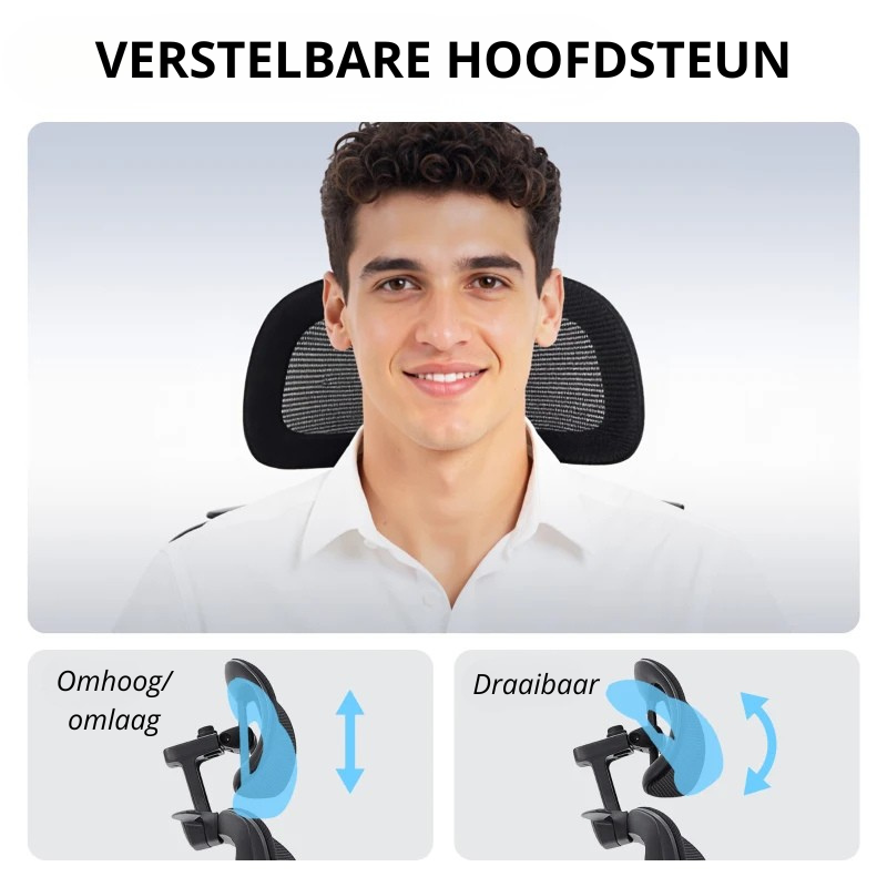 Nancy's Paluzza Bureaustoel - Kantoorstoel - Computerstoel - Ergonomisch - Aanpasbaar - Zwart - Netstof