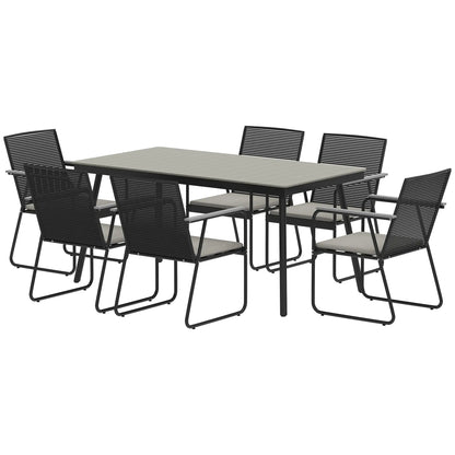Nancy's Cori Tuinset - Tuinmeubelset - 7-Delige Set voor buiten - Grijs / Zwart