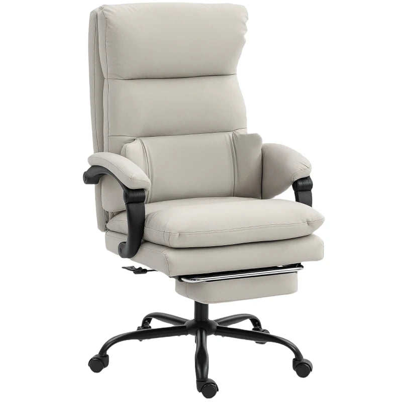 Nancy's Palmi Bureaustoel - Kantoorstoel - Computerstoel - Verstelbaar - Grijs - Kunstleer