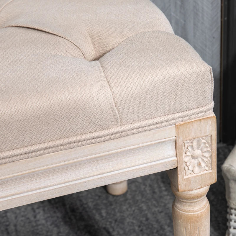 Nancy's Ardesio Bankje - Gangbankje - Zitbankje - Vintage - Beige - ± 120 x 40 x 50 cm