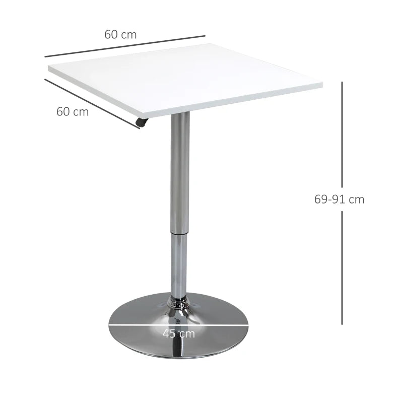 Nancy's Montegalda Bartafel - Hoge Tafel - Statafel - Wit / Zilver - Ø 60 cm
