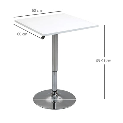 Nancy's Montegalda Bartafel - Hoge Tafel - Statafel - Wit / Zilver - Ø 60 cm
