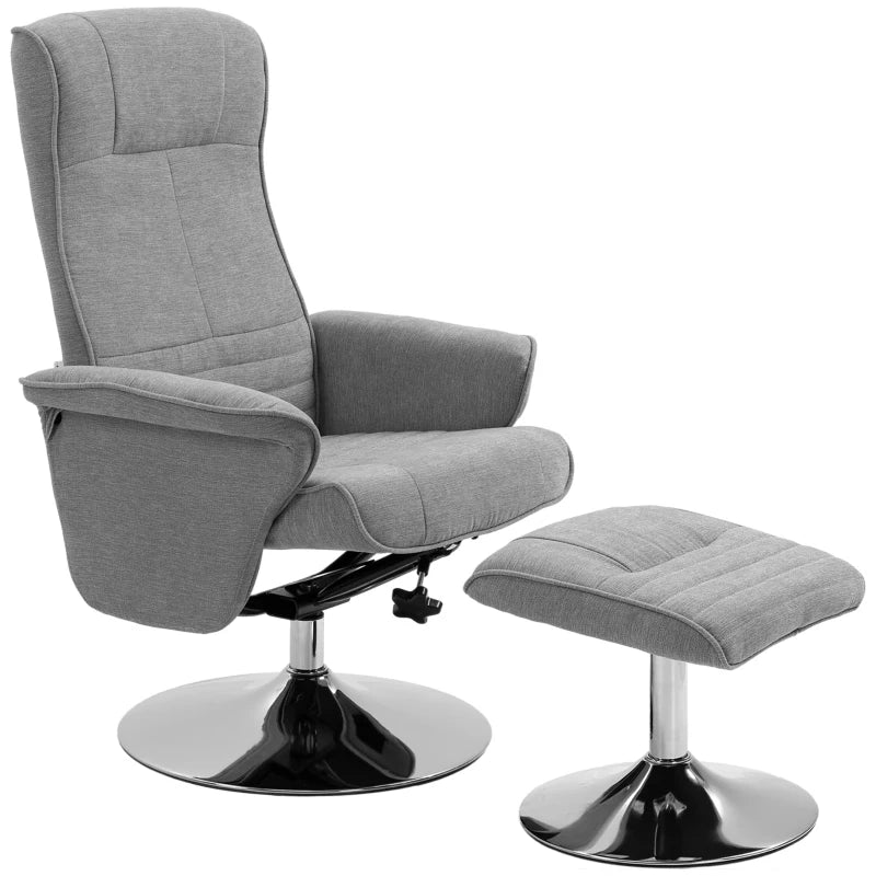 Nancy's Leocadia Relaxfauteuil - Relaxstoel - Ligstoel - Vertelbare rugleuning - Draaibaar - Grijs - Fluweel / Staal