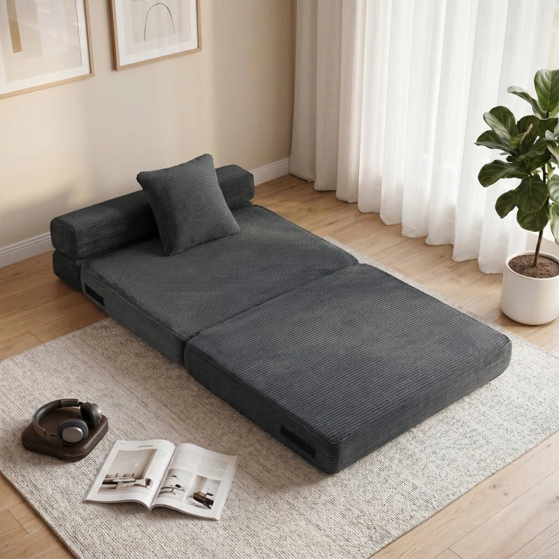 Nancy's Squillace Slaapbank - Slaapfauteuil - Vloerstoel - Grijs - Corduroy