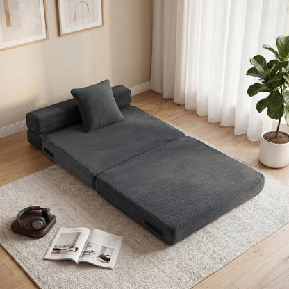 Nancy's Squillace Slaapbank - Slaapfauteuil - Vloerstoel - Grijs - Corduroy