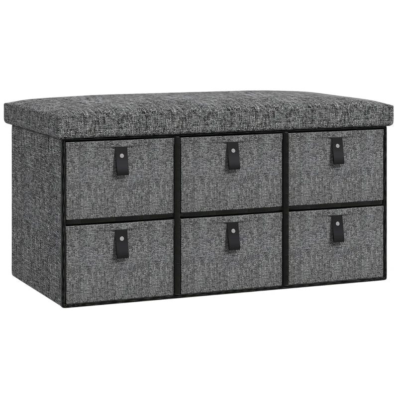 Nancy's Orbassano Schoenenbank - Opbergbank - 6 Lades - Grijs - ± 75 x 40 x 40 cm