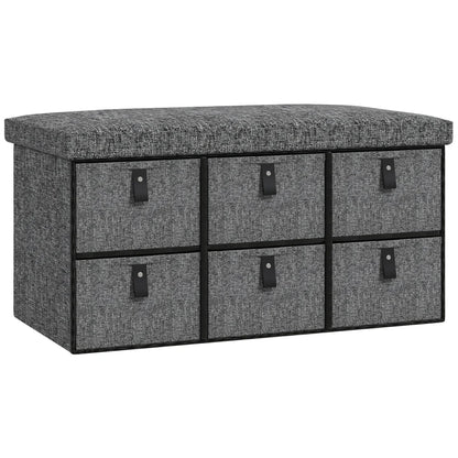 Nancy's Orbassano Schoenenbank - Opbergbank - 6 Lades - Grijs - ± 75 x 40 x 40 cm