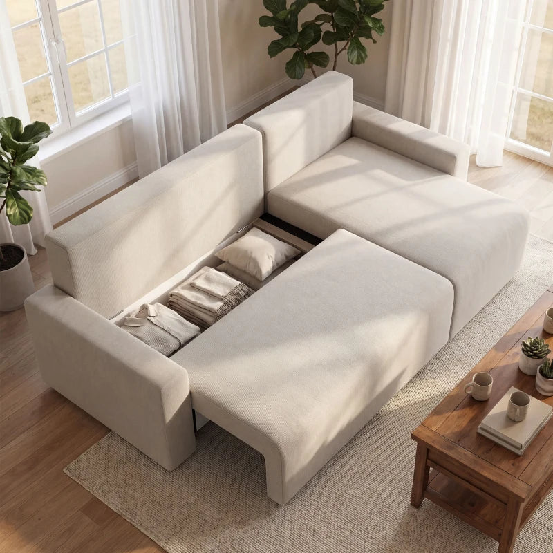 Nancy's Stallavena Slaapbank - Logeerbed - Ligbank - Beige - Suedé