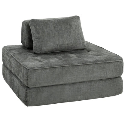 Nancy's Stanghella Slaapbank - Slaapstoel - Logeerbed - Grijs - Chenille