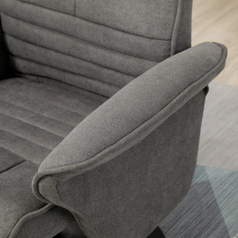 Nancy's Estevao Relaxfauteuil - Relaxstoel - Ligstoel - Draaibaar - Verstelbare Rugleuning - Donkergrijs - Fluweel / Staal
