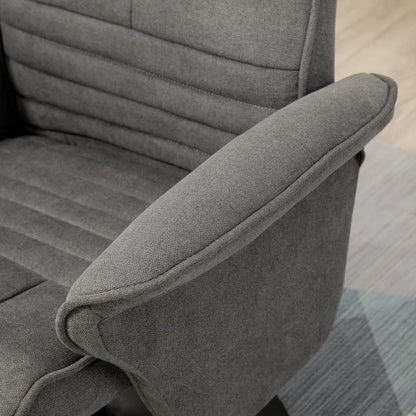 Nancy's Estevao Relaxfauteuil - Relaxstoel - Ligstoel - Draaibaar - Verstelbare Rugleuning - Donkergrijs - Fluweel / Staal