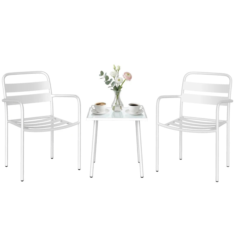 Nancy's Sarmede Bistroset - Balkonset - Tuinset - 3-Delig - Wit - Staal