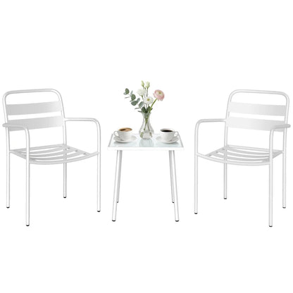 Nancy's Sarmede Bistroset - Balkonset - Tuinset - 3-Delig - Wit - Staal