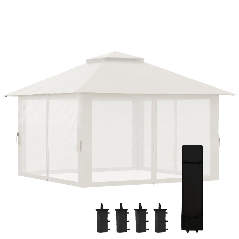 Nany's Pavlara Pavilion - Tente de fête - Pavillon de jardin - Blanc crème - ± 400 x 400 cm