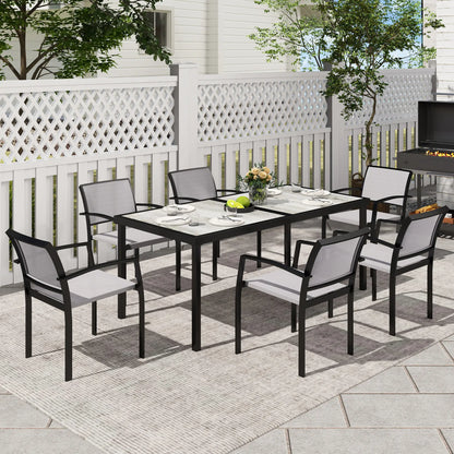 Nancy's Barcos Tuinset - Diningset voor Buiten - Tuinstoelen - Tuintafel - Grijs