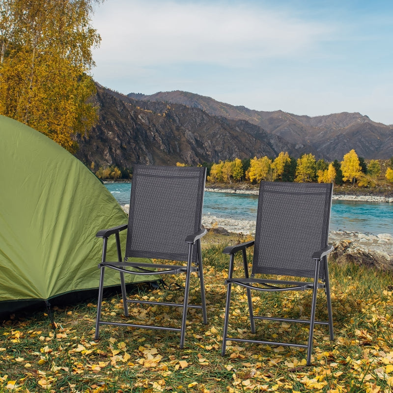 Nancy's Sandfort Tuinstoelen - Opvouwbaar - Zwart- Set van 2