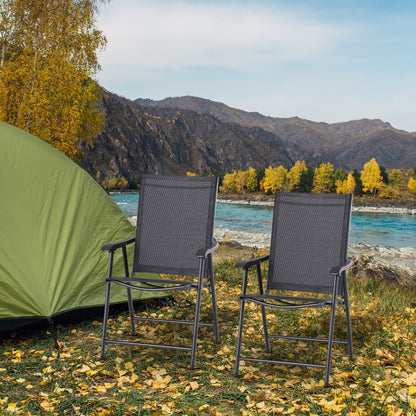 Nancy's Sandfort Tuinstoelen - Opvouwbaar - Zwart- Set van 2