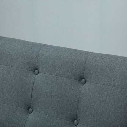 Nancy's Eye 2-zits Bank - Bankje - Zitbank - Grijs - Linnen / Hout - ± 115 x 65 x 70 cm