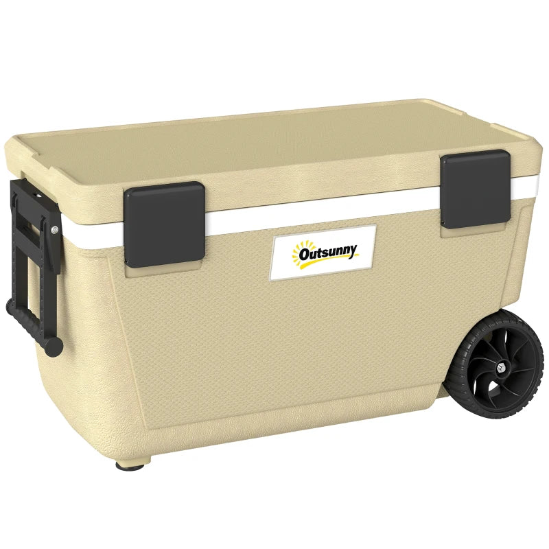 Nancy's Sparone Koelbox - Koeler - Campingkoelbox - Draaggreep en Wielen - Kaki - 70 Liter