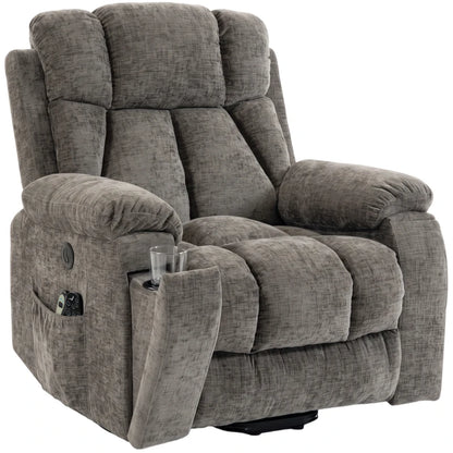 Nancy's Valsolda Sta op stoel - Seniorenstoel - Opsta stoel - Trilmassage & Warmte - Grijs - Chenille