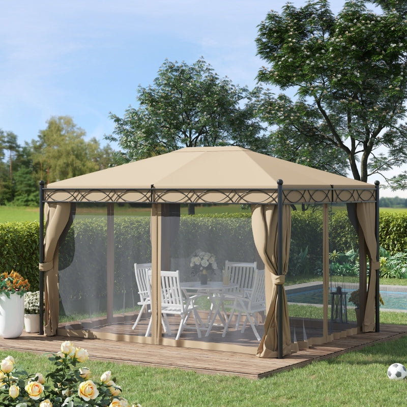Nancy's Peacehaven Pavilion - Party tent - Garden Pavilion - Beige - 400 x 300 cm
