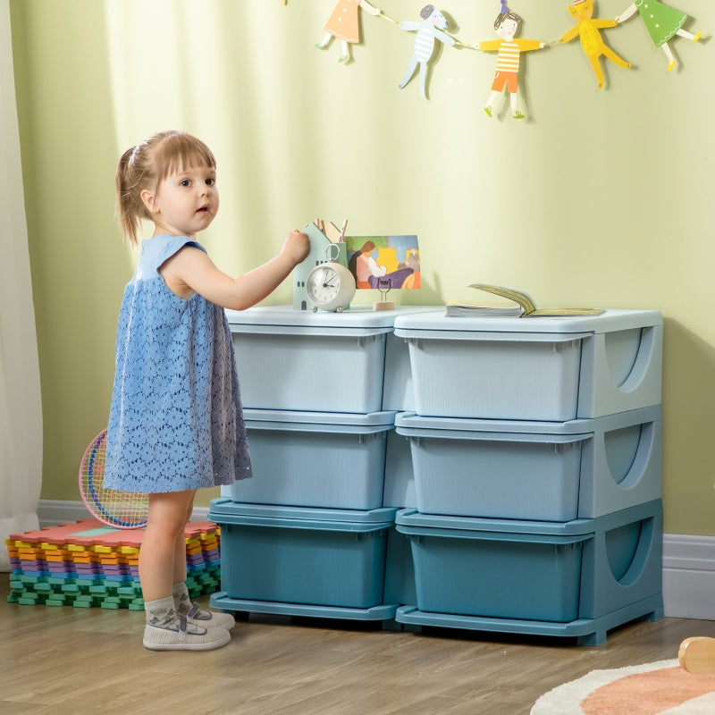 Nancy's Princes Opbergkast voor Kinderen - Speelgoed Organizer - Ladekast - Blauw - ± 75 x 40 x 55 cm