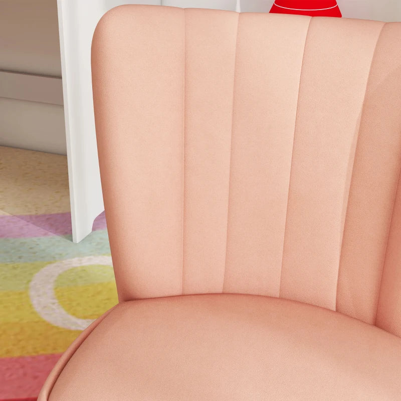 Nancy's Peach Kinderstoel - Kinderfauteuil - Roze - Fluweel