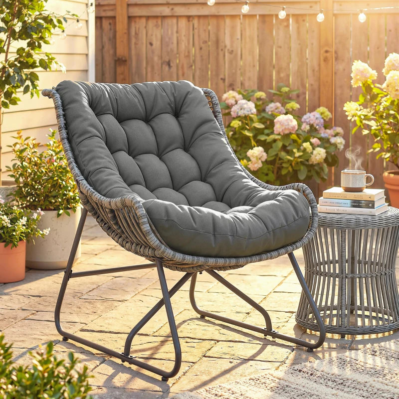 Nancy's Sambuco Loungestoel - Buitenstoel - Tuinstoel - Rotan - ± 75 x 100 x 90 cm