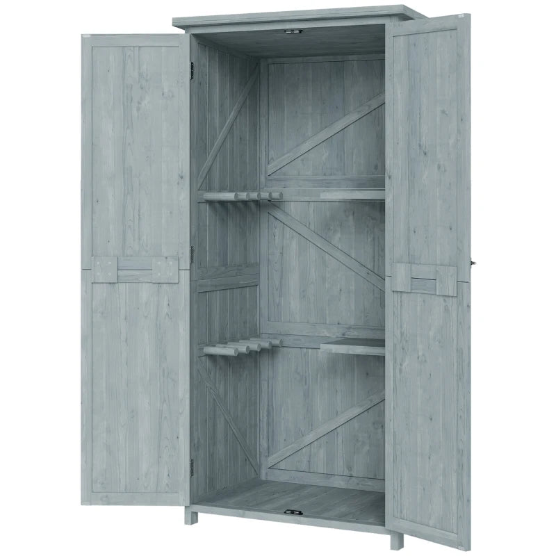 Nancy's Robilante Tuinkast - Buitenkast - Grijs - Vurenhout - ± 85 x 55 x 170 cm