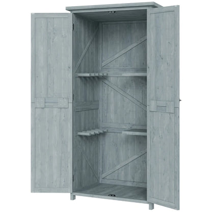 Nancy's Robilante Tuinkast - Buitenkast - Grijs - Vurenhout - ± 85 x 55 x 170 cm