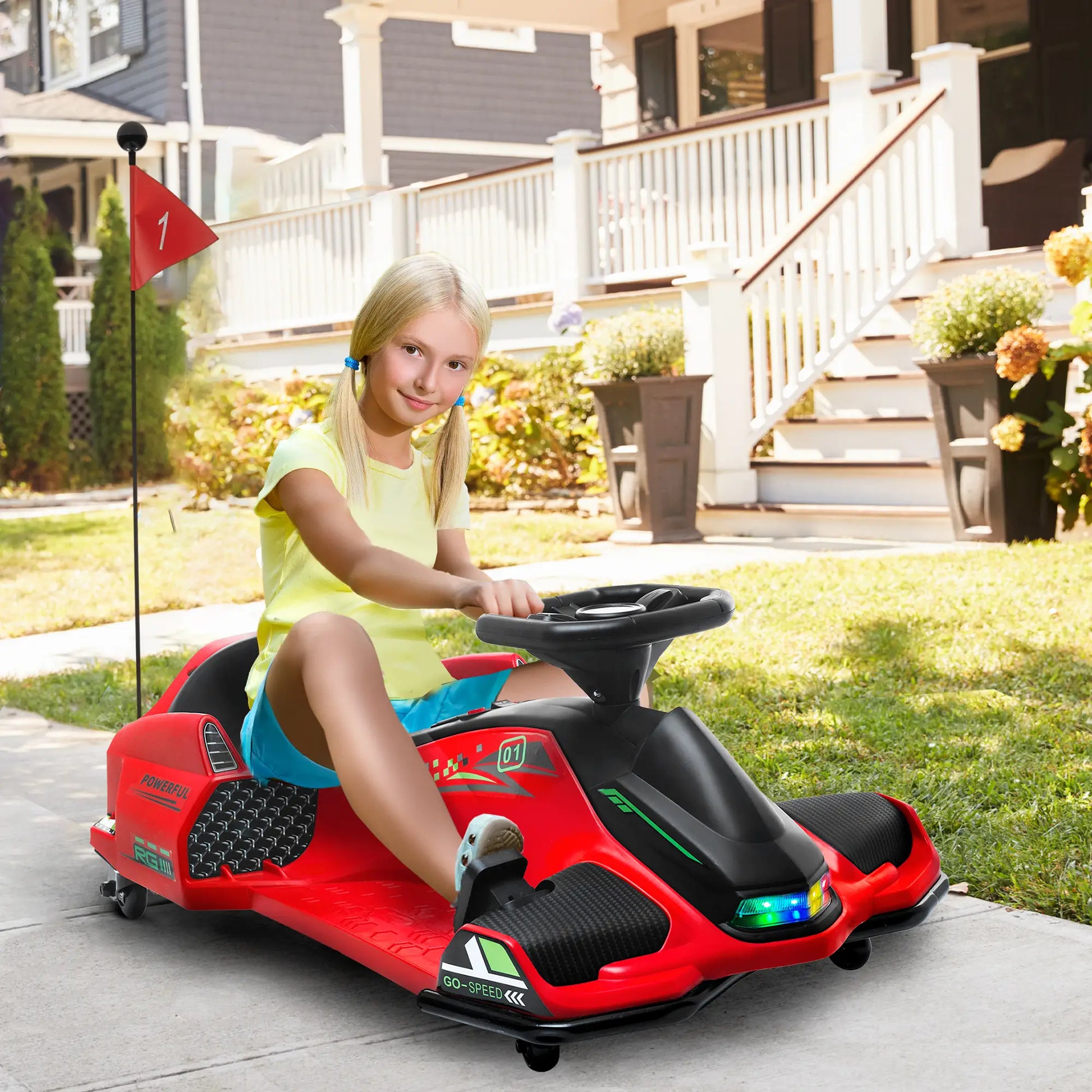 Nancy's Laigueglia Kinderkart - Kart voor kinderen - Elektrisch - 3 tot 8 km/u - Rood